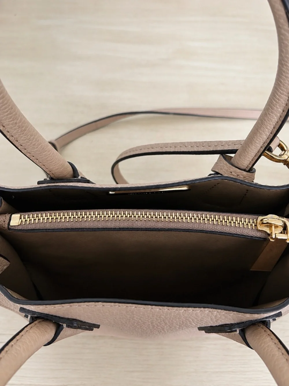 Michael Kors Blush Pink Pebbled Leather Mini Satchel Crossbody Bag